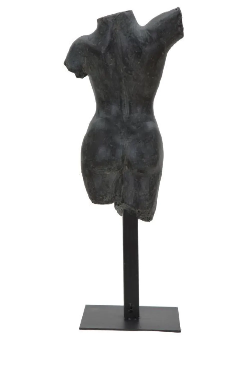 Buste Femme Polyrésine Noir socle en fer