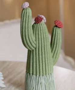 Cactus Stons décoratif avec fleurs colorées vert