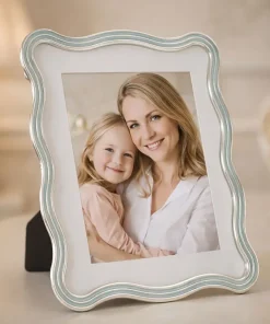 Cadre photo Elizabeth effet sable bleu clair