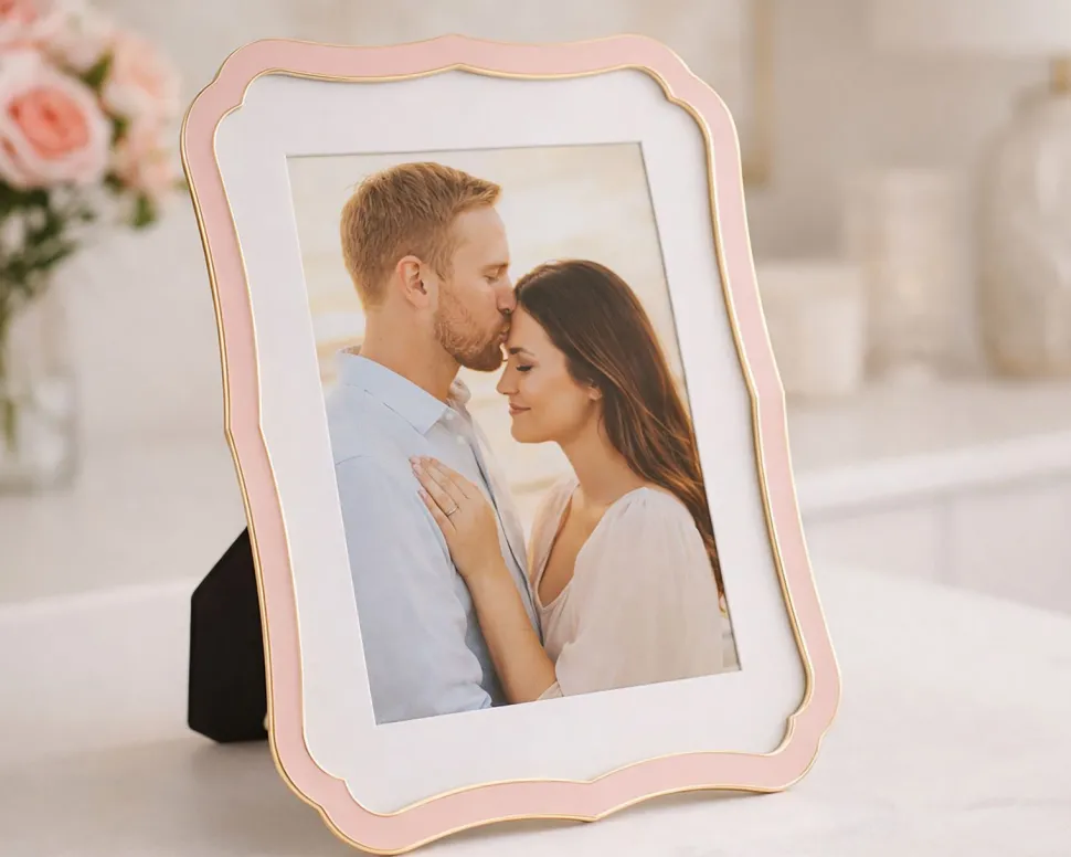 Cadre photo Margot finition rose pastel