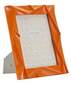 Cadre photo rectangulaire en résine Orange et verre