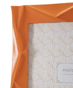 Cadre photo rectangulaire en polyrésine Orange et verre