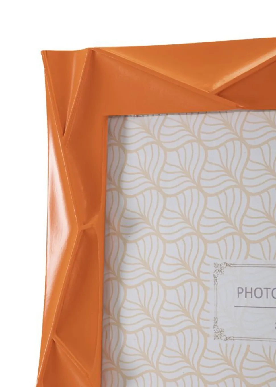 Cadre photo rectangulaire en polyrésine Orange et verre