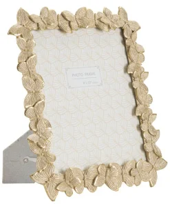 Cadre photo rectangulaire Farfalle Résine Doré Verre
