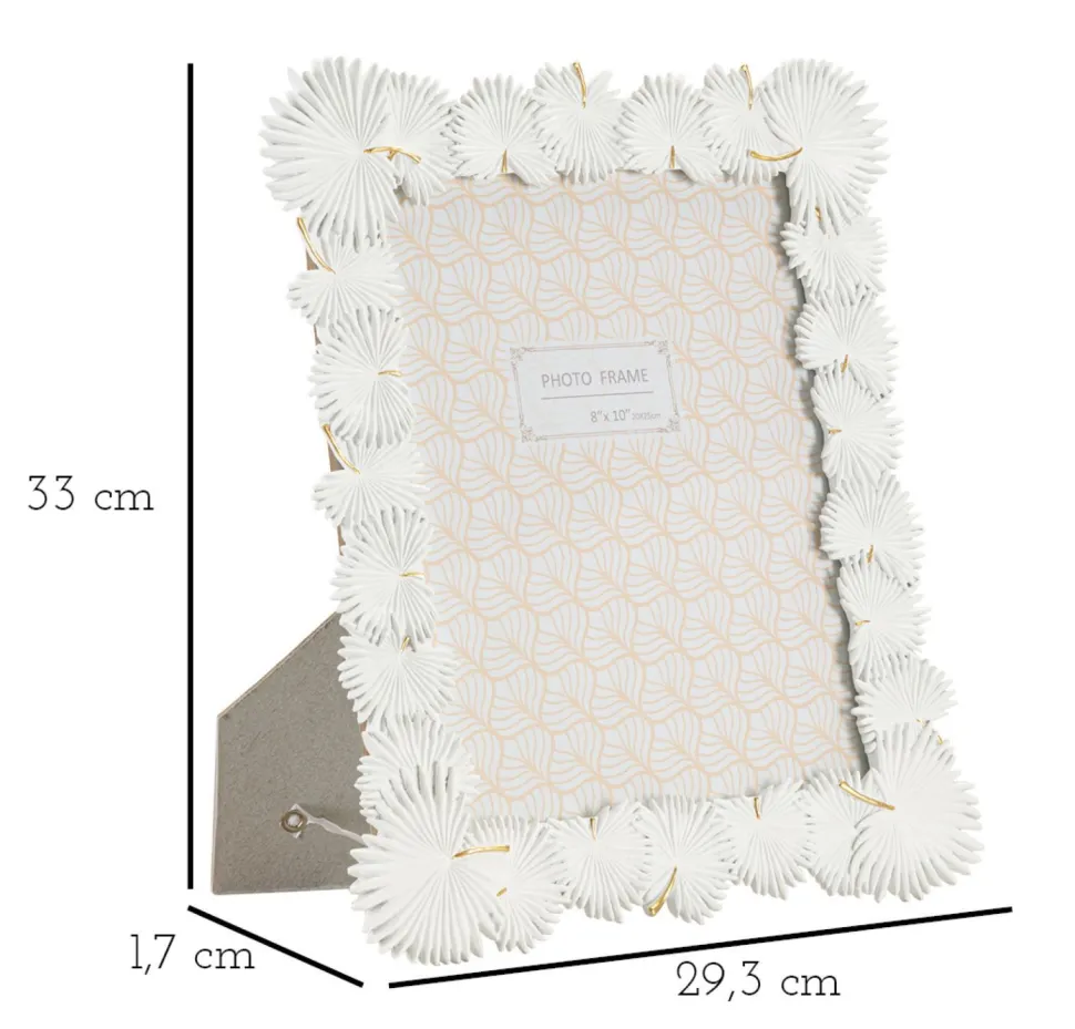 Cadre photo rectangulaire résine blanc et verre