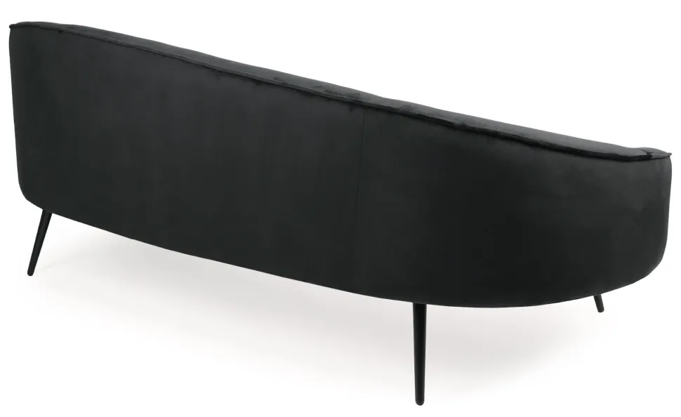 Canapé 3 places asymétrique Brendan Velours Noir