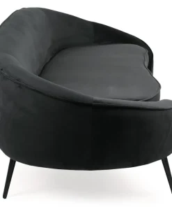 Canapé 3 places asymétrique Brendan Velours Noir