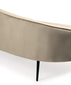 Canapé 3 places asymétrique Brendan Velours Taupe