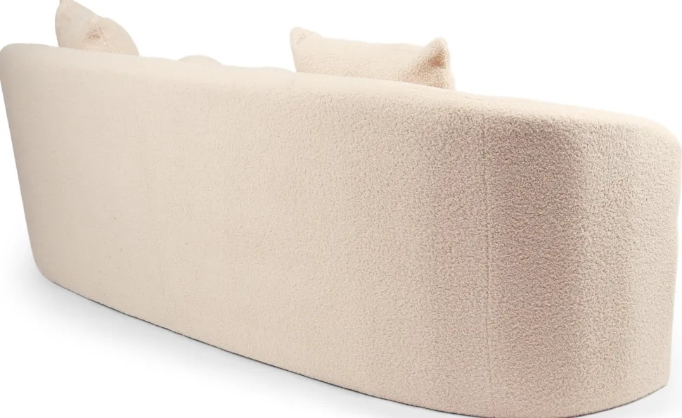 Canapé 4 places au design élégant et incurvé Alex XL Tissu bouclette Beige