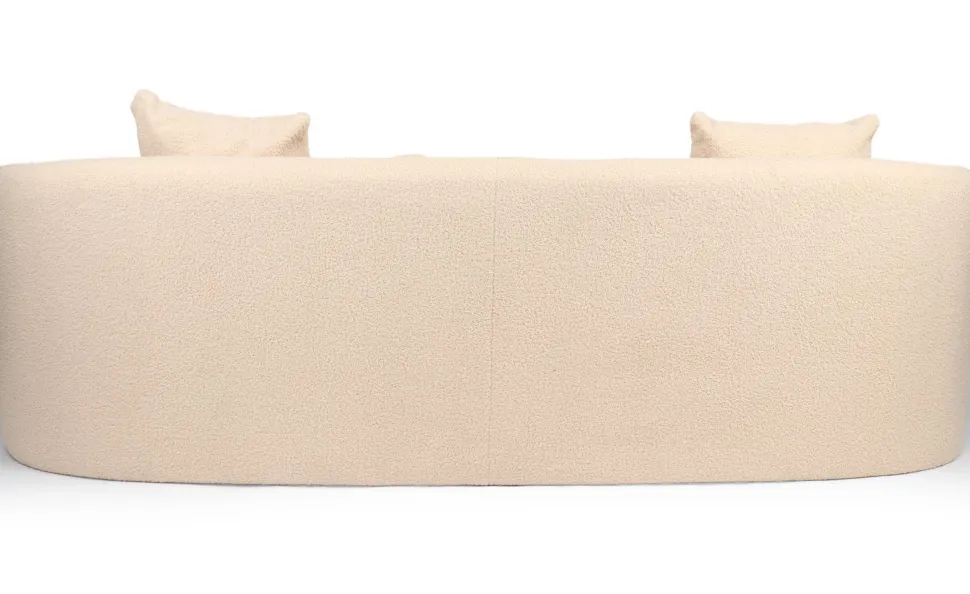 Canapé 4 places au design élégant et incurvé Alex XL Tissu bouclette Beige