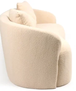 Canapé 3 places au design élégant et incurvé Alex Tissu bouclette Beige