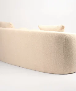 Canapé 3 places au design élégant et incurvé Alex Tissu bouclette Beige