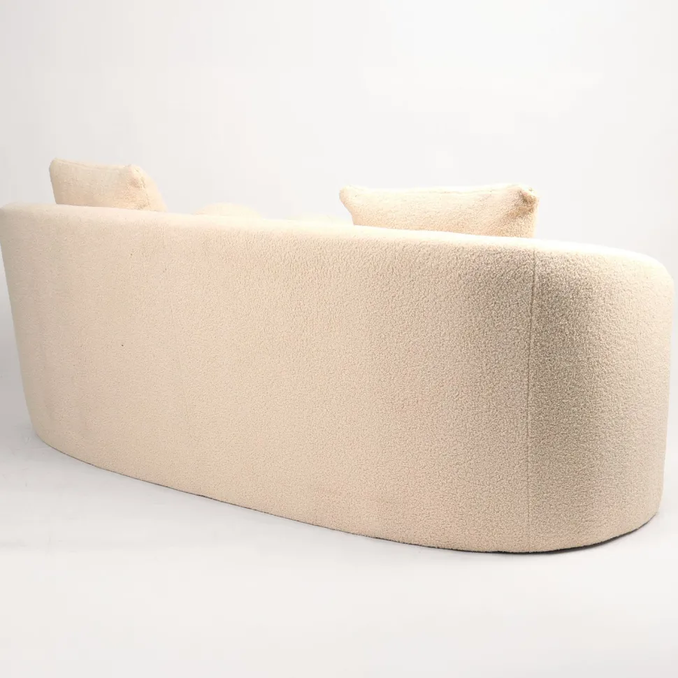 Canapé 3 places au design élégant et incurvé Alex Tissu bouclette Beige