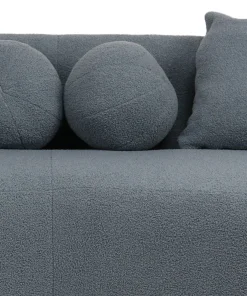 Canapé 3 places au design élégant et incurvé Alex Tissu bouclette Gris