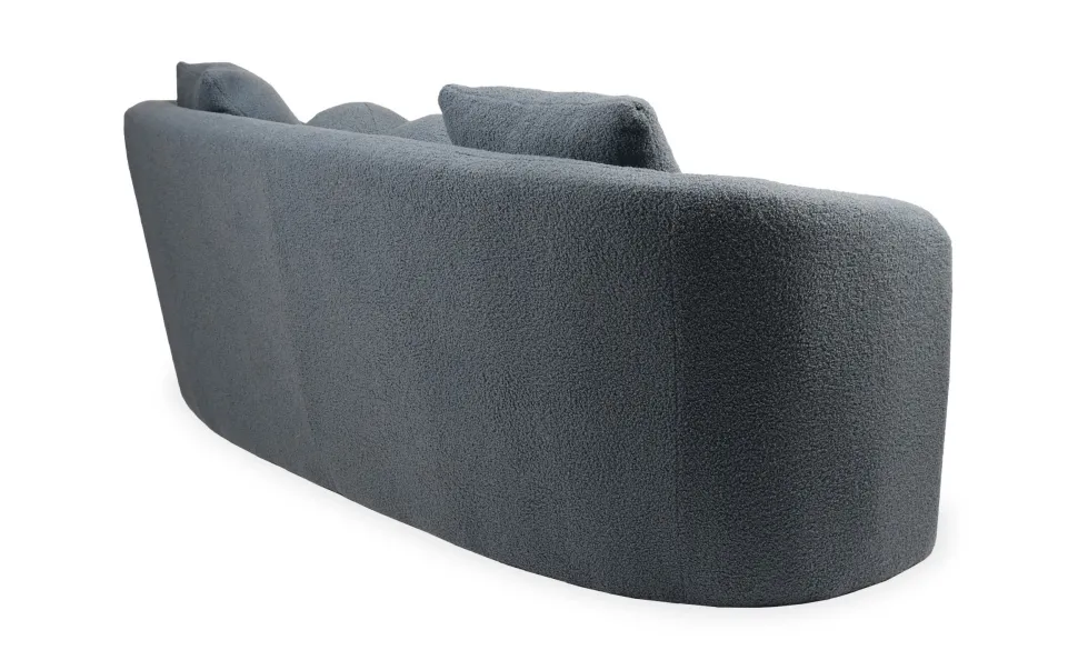 Canapé 3 places au design élégant et incurvé Alex Tissu bouclette Gris