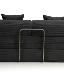 Canapé 3 places convertible et modulable Bergerac Velours côtelé Noir