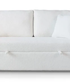 Canapé 3 places Convertible Saphir Tissu Bouclette Écru