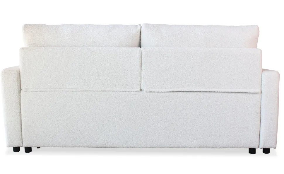 Canapé 3 places Convertible Saphir Tissu Bouclette Écru