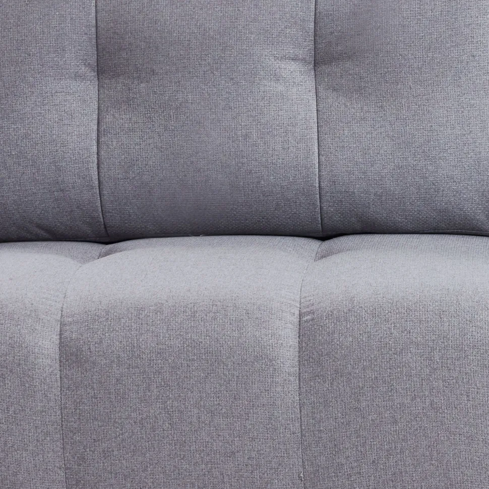 Canapé 3 places convertible Stylian Tissu Gris clair