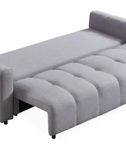 Canapé 3 places convertible Stylian Tissu Gris clair