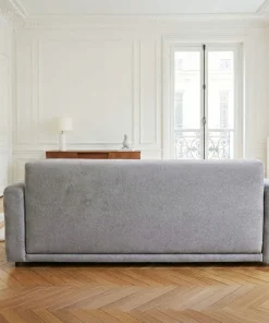 Canapé 3 places convertible Stylian Tissu Gris clair