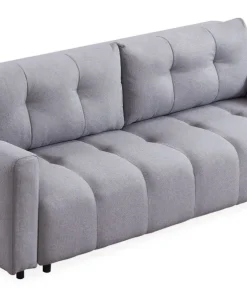 Canapé 3 places convertible Stylian Tissu Gris clair
