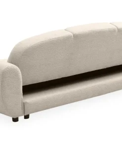 Canapé 3 places convertible dossier et accoudoirs arrondis Oliver Tissu texturé Beige