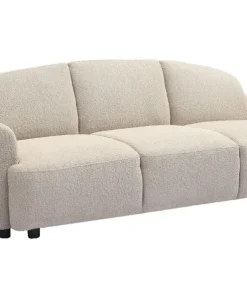 Canapé 3 places convertible dossier et accoudoirs arrondis Oliver Tissu texturé Beige