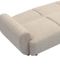 Canapé 3 places convertible dossier et accoudoirs arrondis Oliver Tissu texturé Beige