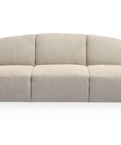 Canapé 3 places convertible dossier et accoudoirs arrondis Oliver Tissu texturé Beige