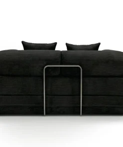 Canapé 2 places convertible et modulable Bergerac Velours côtelé Noir