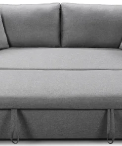 Canapé 3 places Convertible Saphir Tissu Gris Clair
