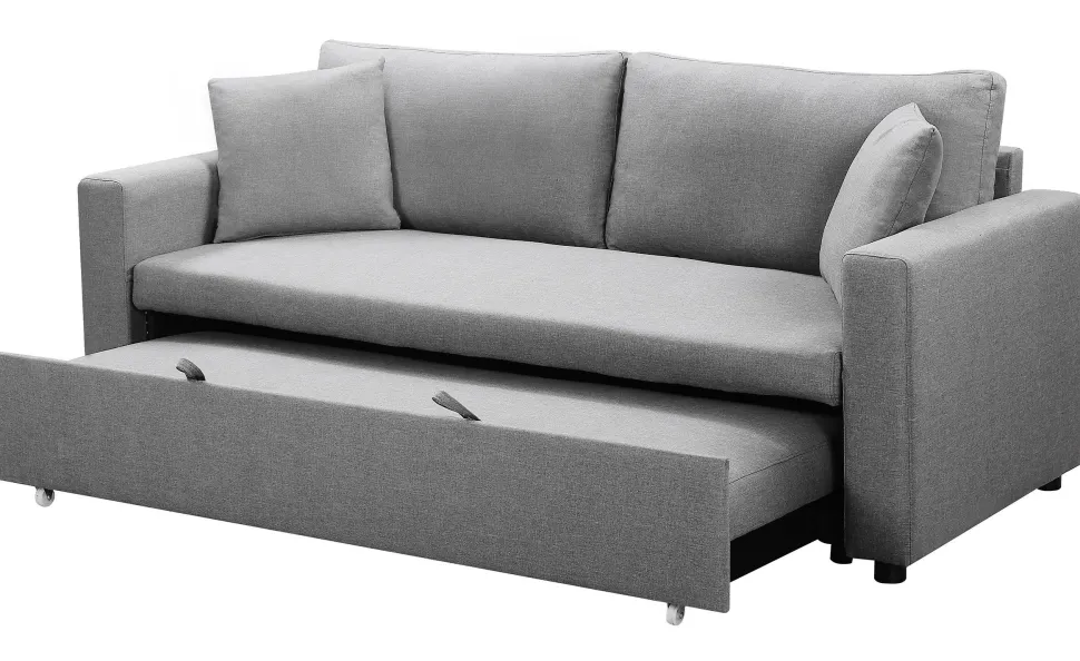 Canapé 3 places Convertible Saphir Tissu Gris Clair
