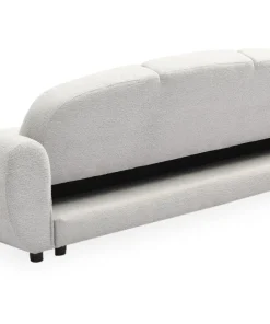 Canapé 3 places convertible dossier et accoudoirs arrondis Oliver Tissu texturé Gris