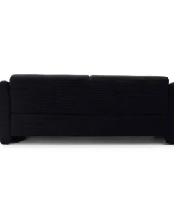 Canapé 2 places design Maximilien Métal doré et Velours côtelé Noir
