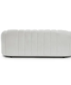Canapé 2 places design Sidonie Tissu bouclette Blanc