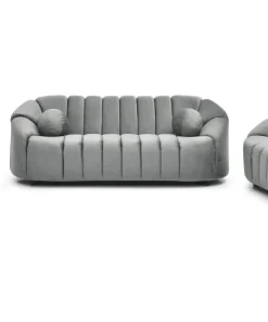 Canapé 2 places design Sidonie Velours Gris
