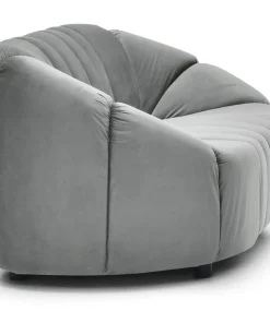 Canapé 2 places design Sidonie Velours Gris