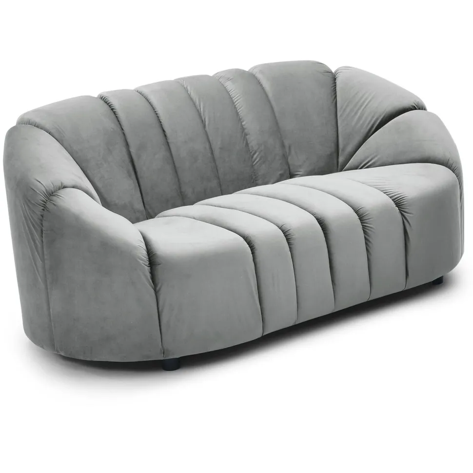Canapé 2 places design Sidonie Velours Gris