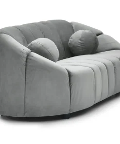 Canapé 2 places design Sidonie Velours Gris