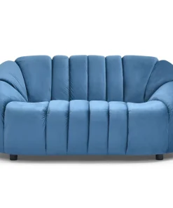 Canapé 2 places design Sidonie Velours Bleu