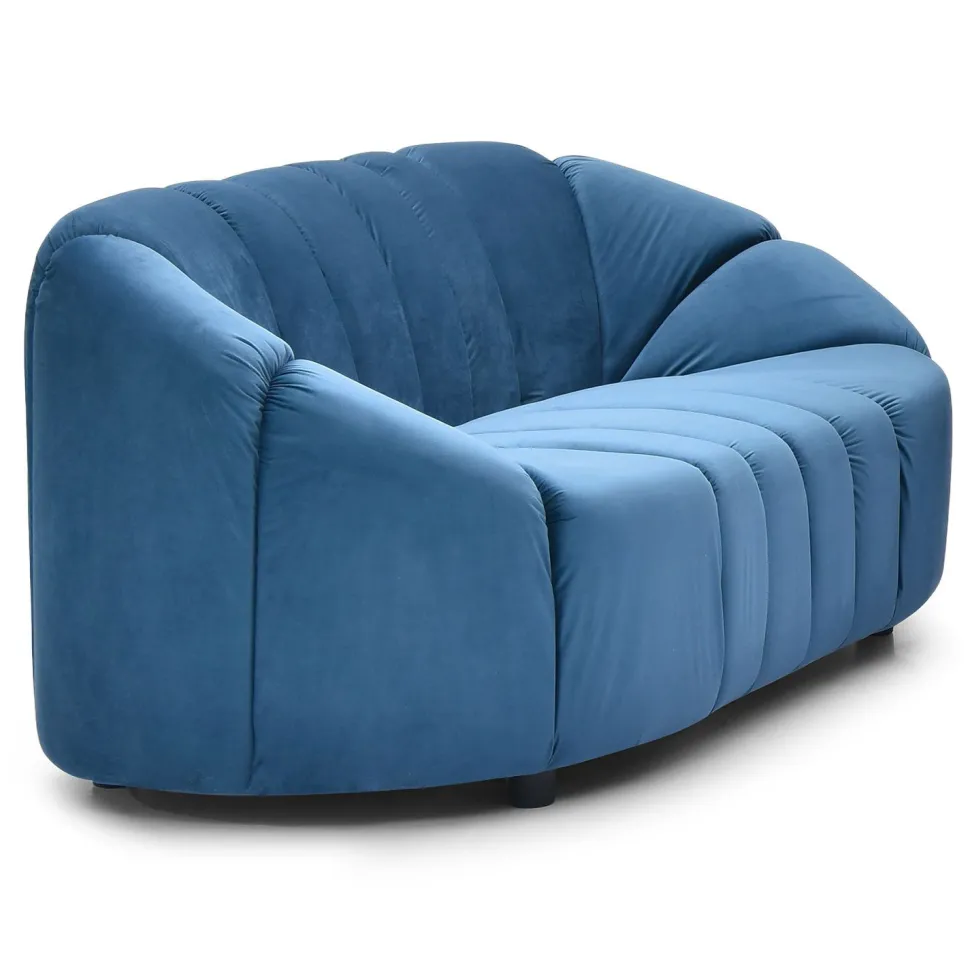 Canapé 2 places design Sidonie Velours Bleu