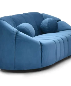 Canapé 2 places design Sidonie Velours Bleu