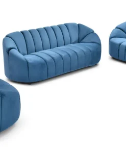 Canapé 2 places design Sidonie Velours Bleu