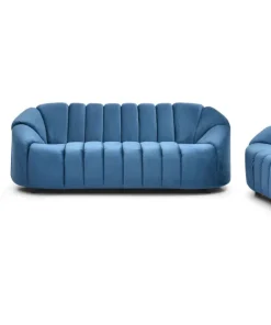 Canapé 2 places design Sidonie Velours Bleu