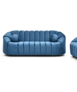 Canapé 2 places design Sidonie Velours Bleu