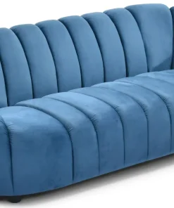 Canapé 3 places design Sidonie Velours Bleu