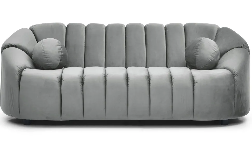 Canapé 3 places design Sidonie Velours Gris