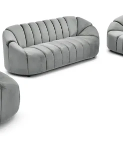 Canapé 3 places design Sidonie Velours Gris