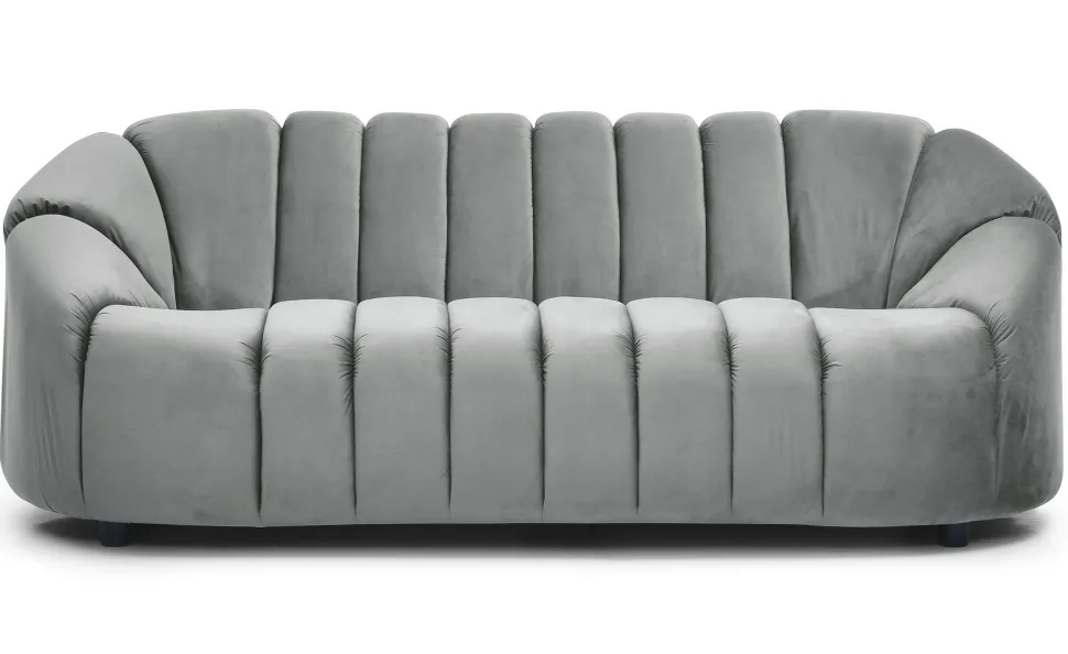 Canapé 3 places design Sidonie Velours Gris